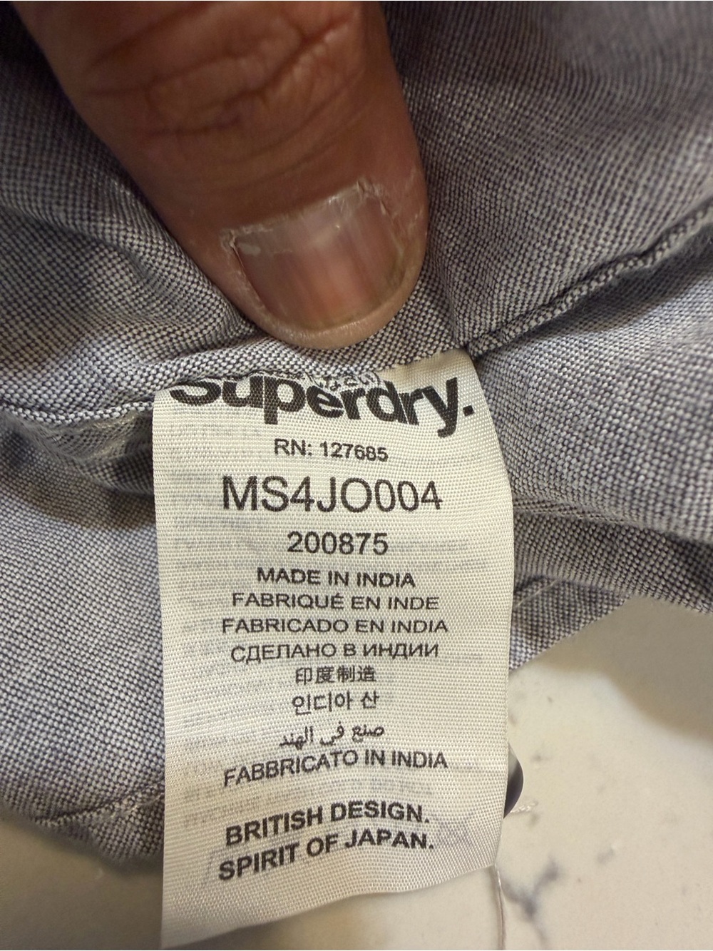 Vintage Super dry Tokyo Japan Laundered Cut Collar Long Sleeve Mens XL Gray - Picture 4 of 11
